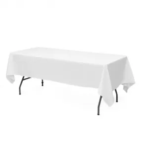 10 pcs 60" x 126" Rectangle Polyester Tablecloth-White