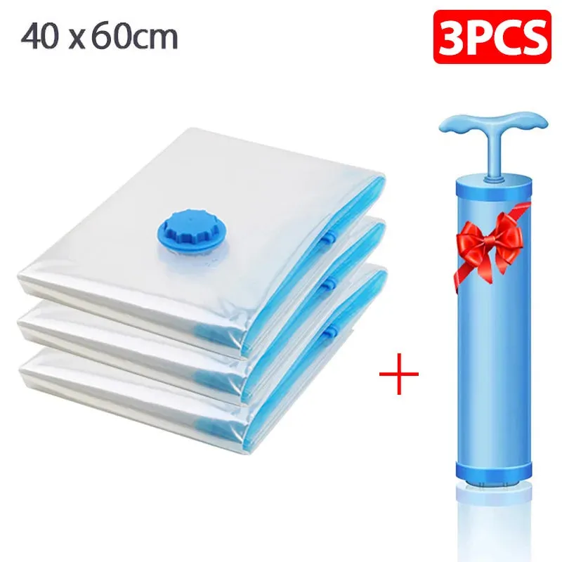 1/5/10pc Vacuum Storage Bags,for Bedding,Pillows,Towel,Clothes Space Saver Travel Storage Bag,With Hand-Pump,Vacuum Bag Package