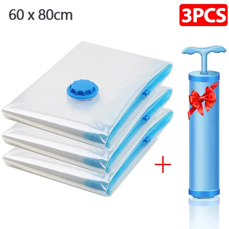 1/5/10pc Vacuum Storage Bags,for Bedding,Pillows,Towel,Clothes Space Saver Travel Storage Bag,With Hand-Pump,Vacuum Bag Package