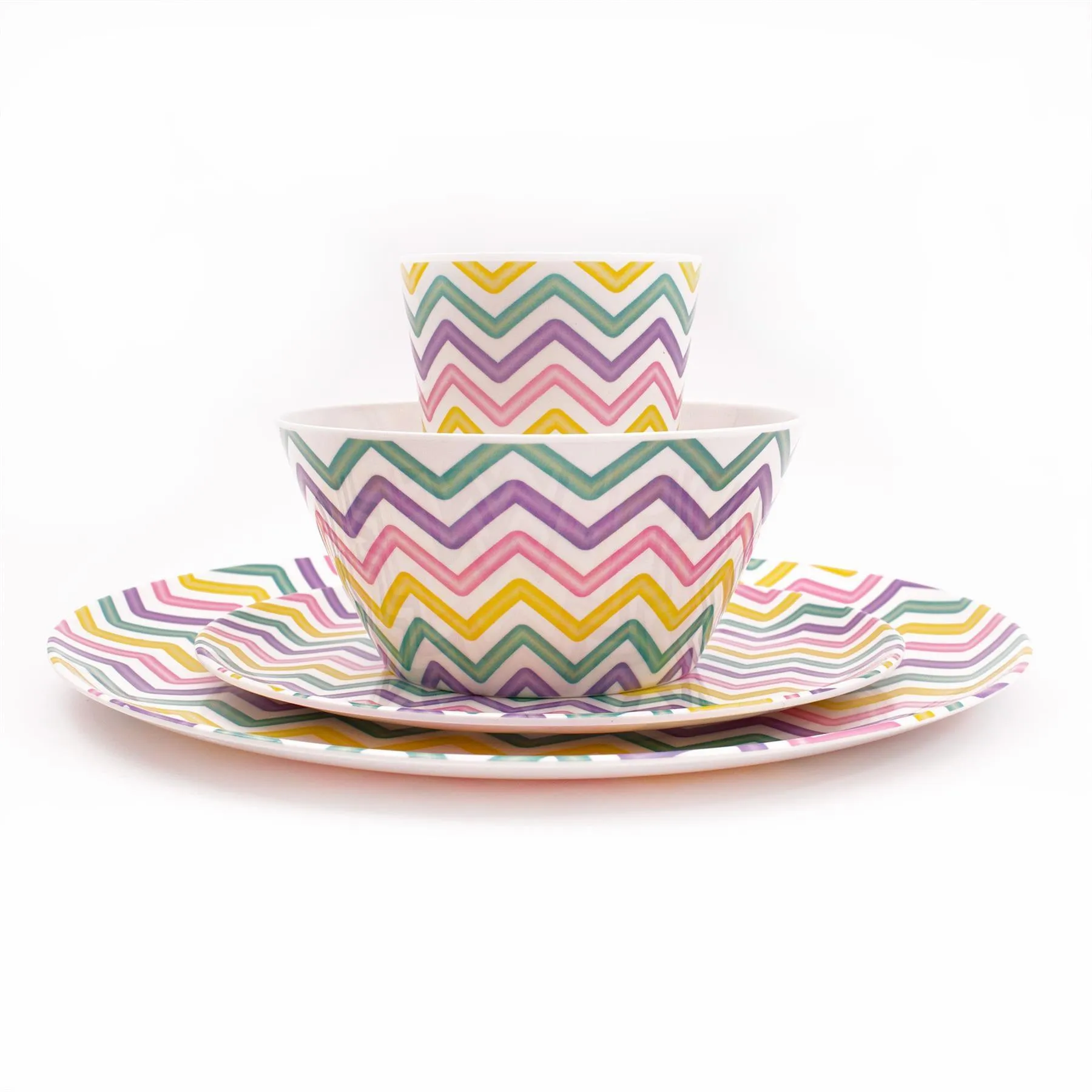 16 Piece Snazzy Melamine Tableware Set