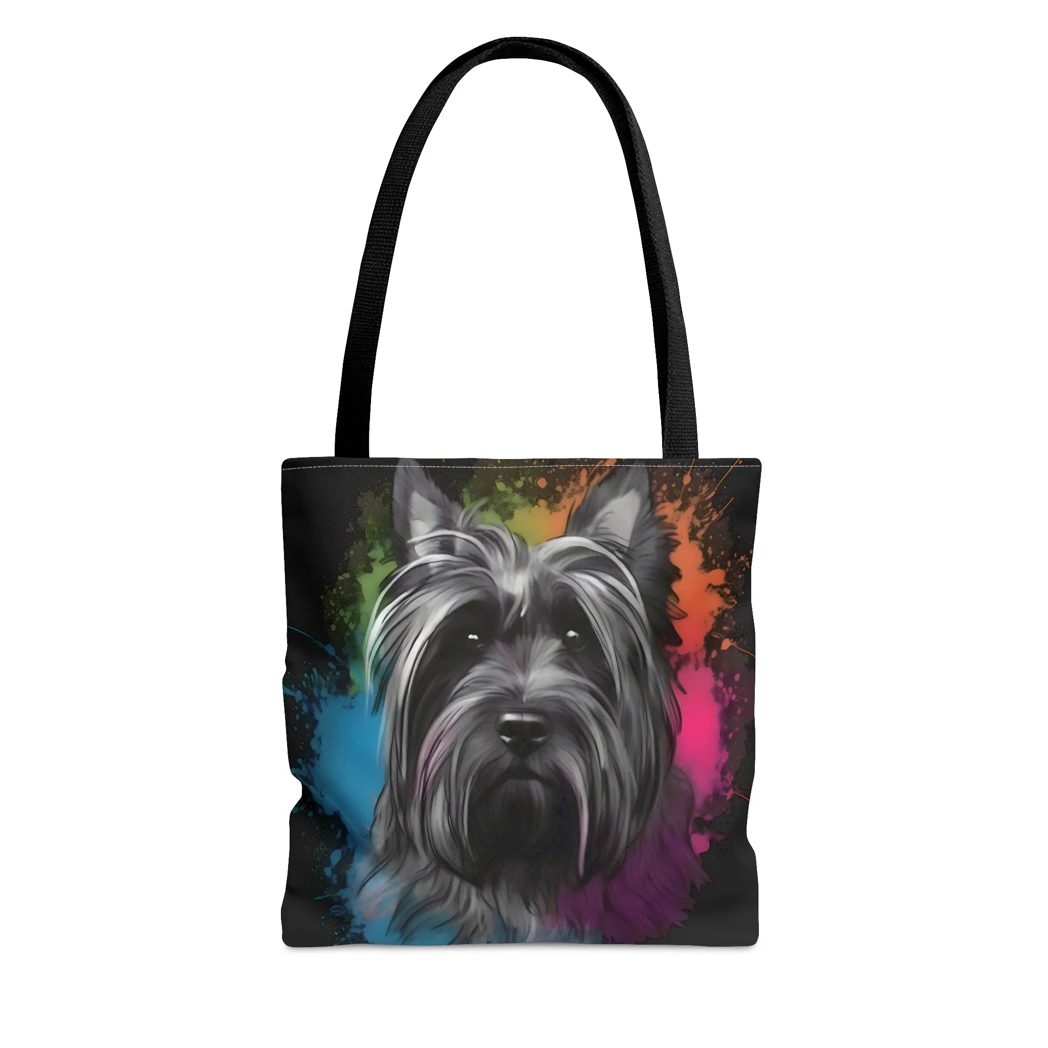 Acrylic Paint Skye Terrier Portrait Tote Bag