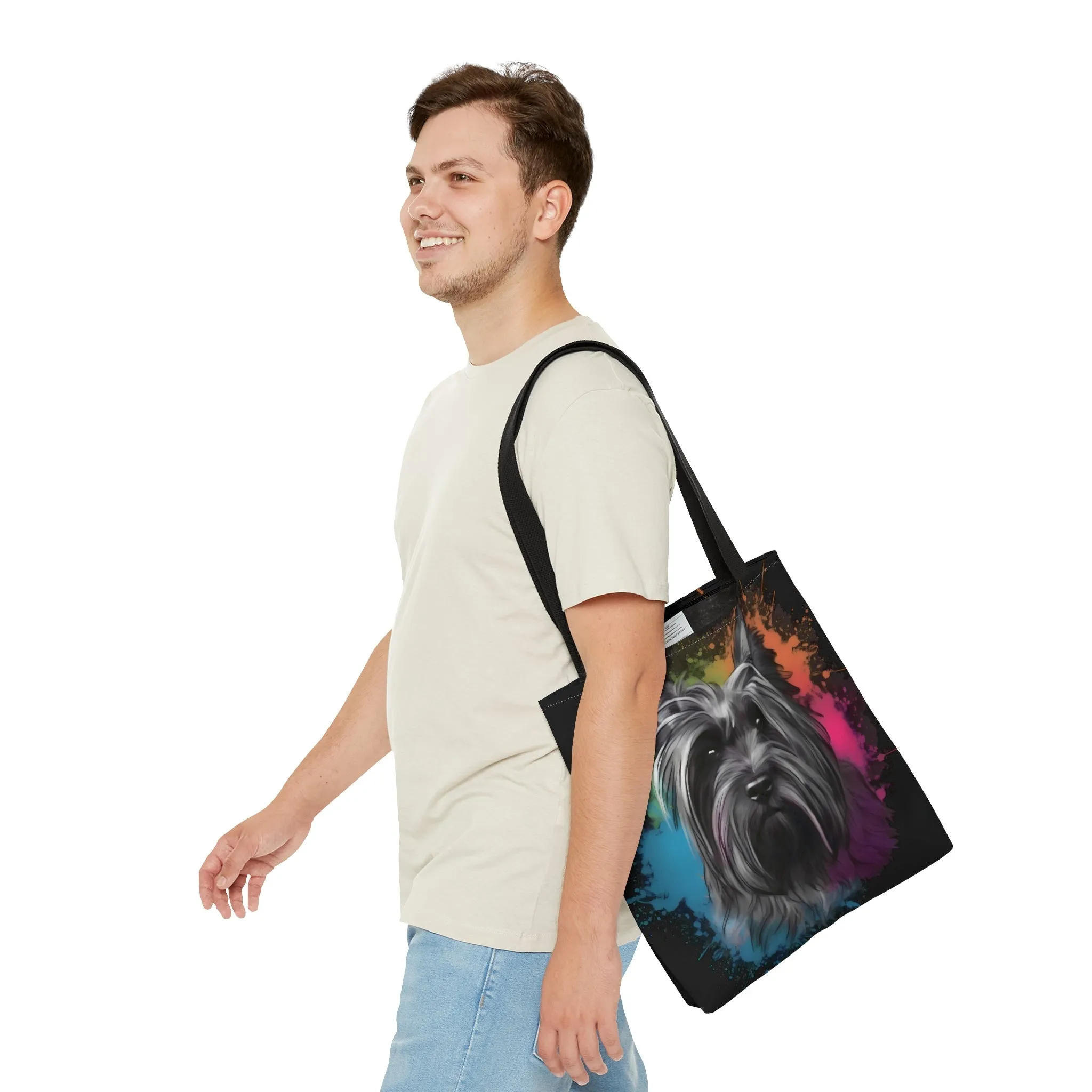 Acrylic Paint Skye Terrier Portrait Tote Bag