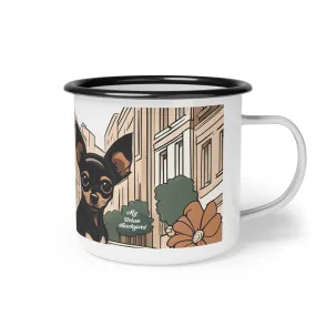 City Chihuahua, Enamel Camping Mug for Coffee, Tea, Cocoa, or Cereal - 12oz