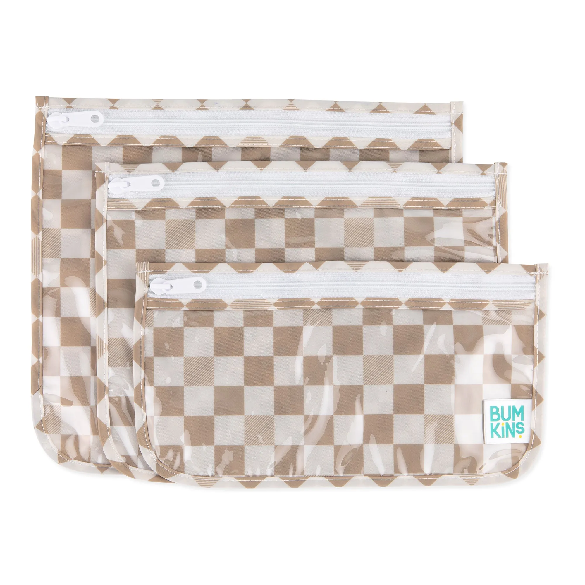 Clear Travel Bag 3 Pack: Sand Check