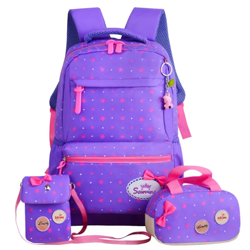 deanwangkt 3pcs/set Printing School Bags Backpacks Schoolbag Fashion Kids Lovely Backpack For Children Girls School bag Student Mochila sac