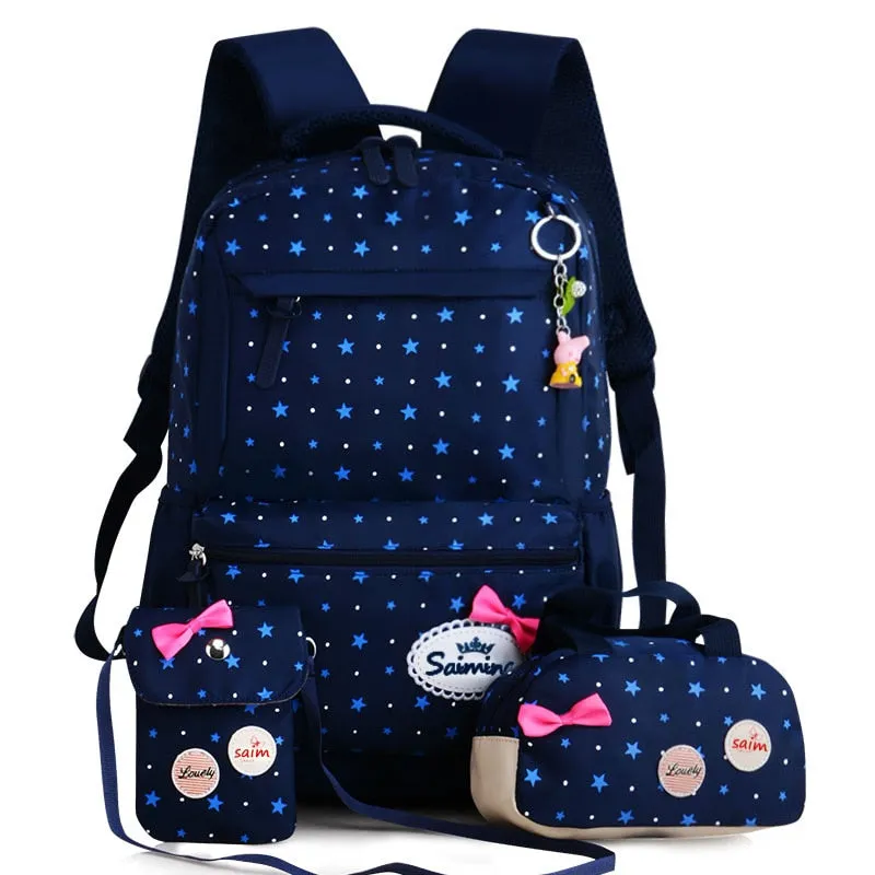 deanwangkt 3pcs/set Printing School Bags Backpacks Schoolbag Fashion Kids Lovely Backpack For Children Girls School bag Student Mochila sac