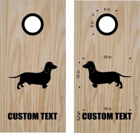 Dog Dachshund Cornhole Decal Set Boards Bean Bag Toss Sticker