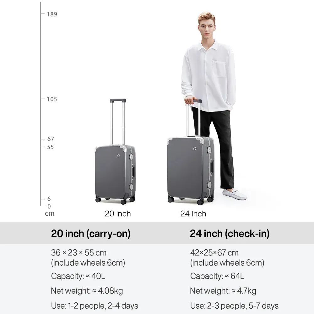 Durable Aluminum Frame Metal Corner Business Travel Suitcase