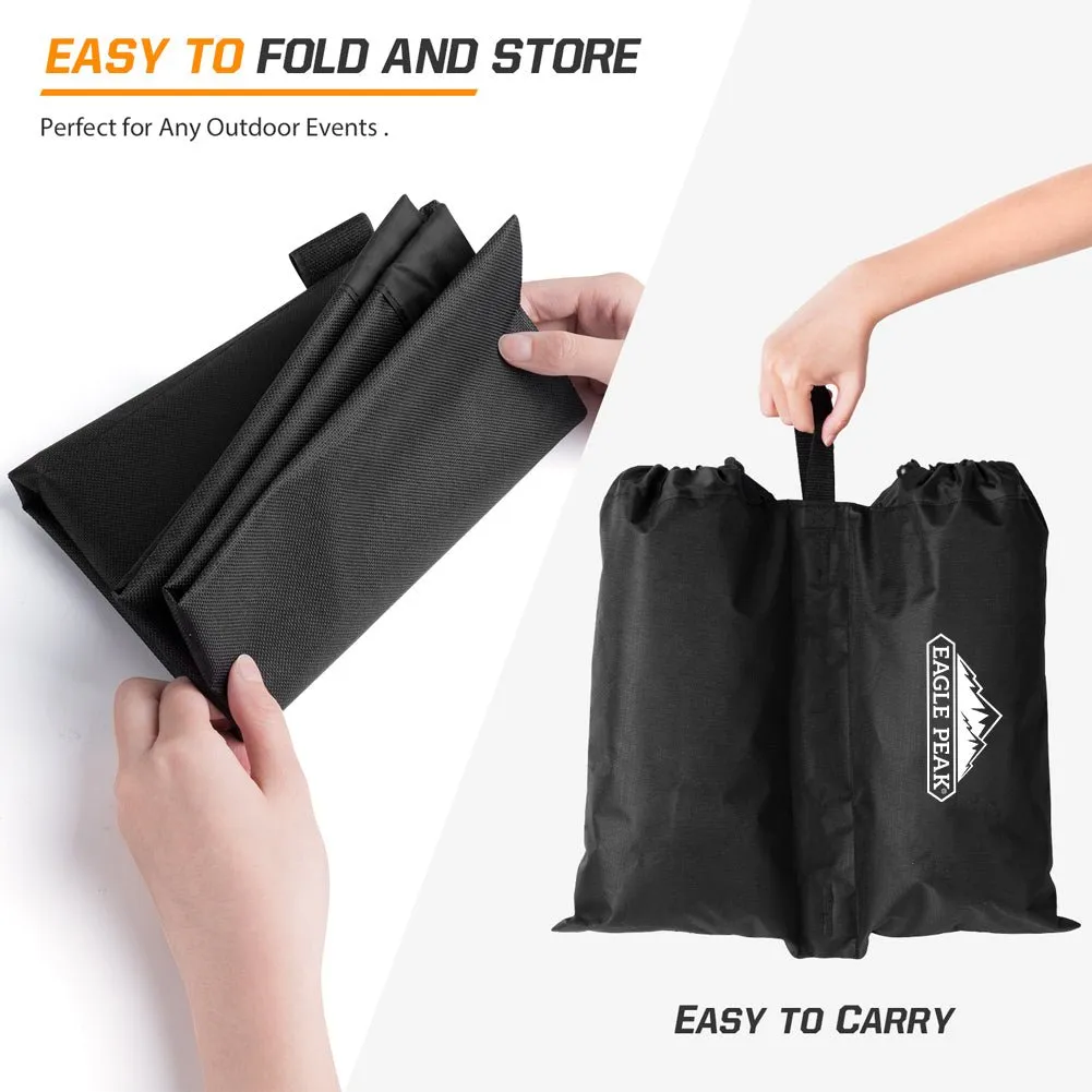 EAGLE PEAK Weight Bag Set for Use with Pop Up Canopy Tent - 4pcs Per Pack (Black)