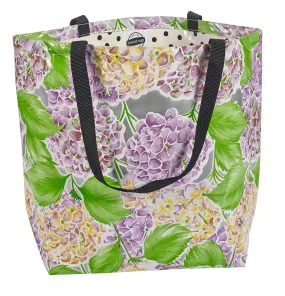 Freckled Sage Oilcloth Market Bags in Hydrangea Silver