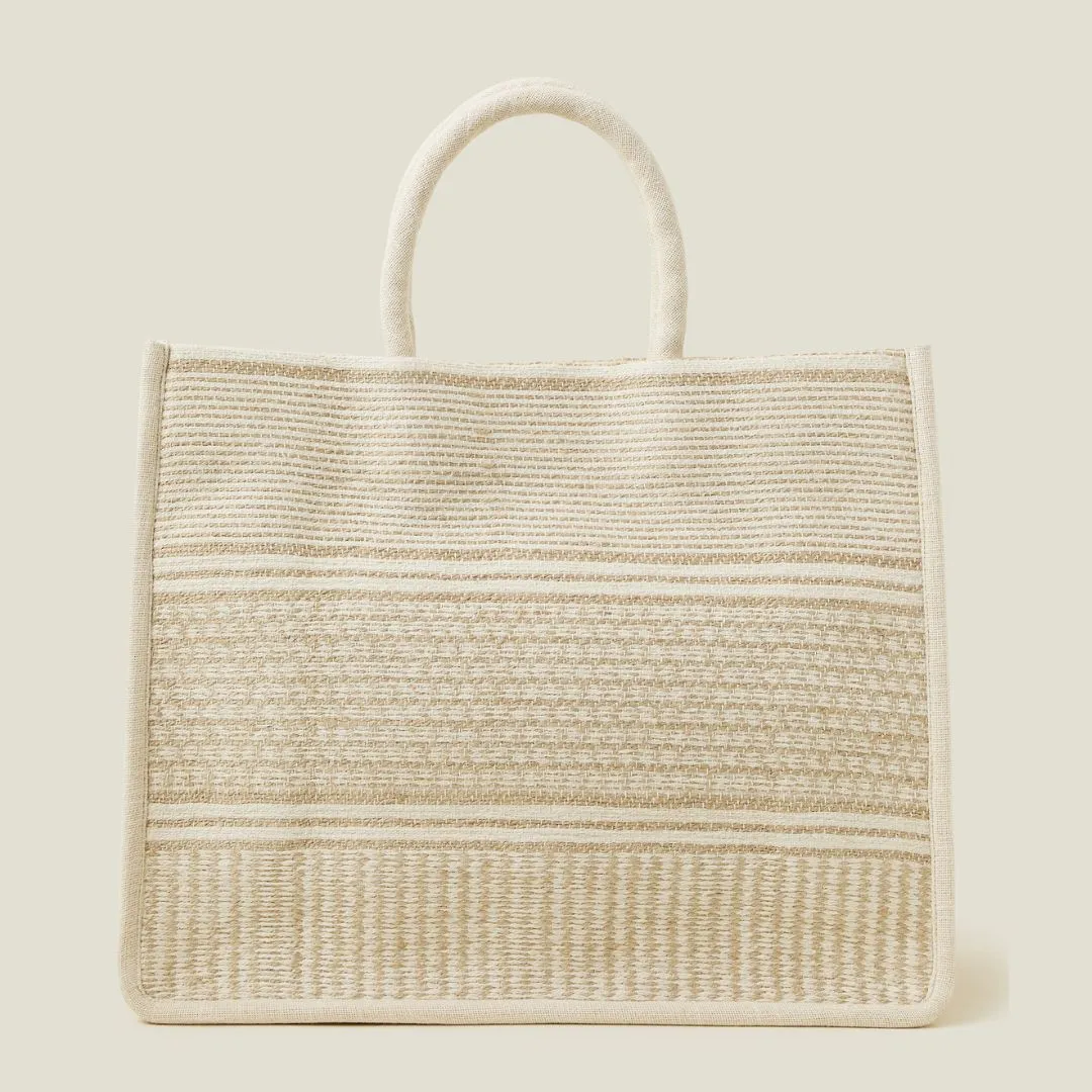 Handheld Book Tote Bag-Natural