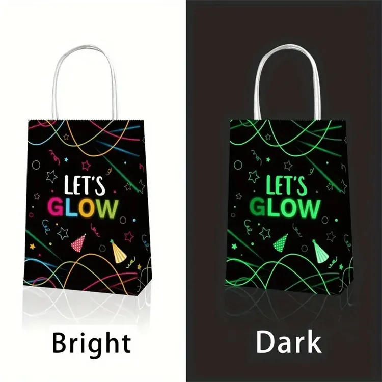 Party Favor Bag with Handles | Glow in the Dark | 12 Pcs