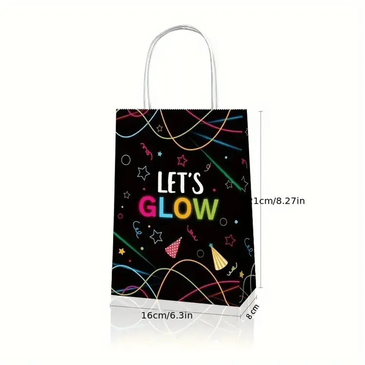 Party Favor Bag with Handles | Glow in the Dark | 12 Pcs