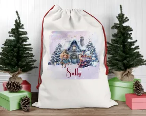 Personalised Nutcracker Santa Sack, Purple Christmas, Linen Bag, Personalised/Non Personalised