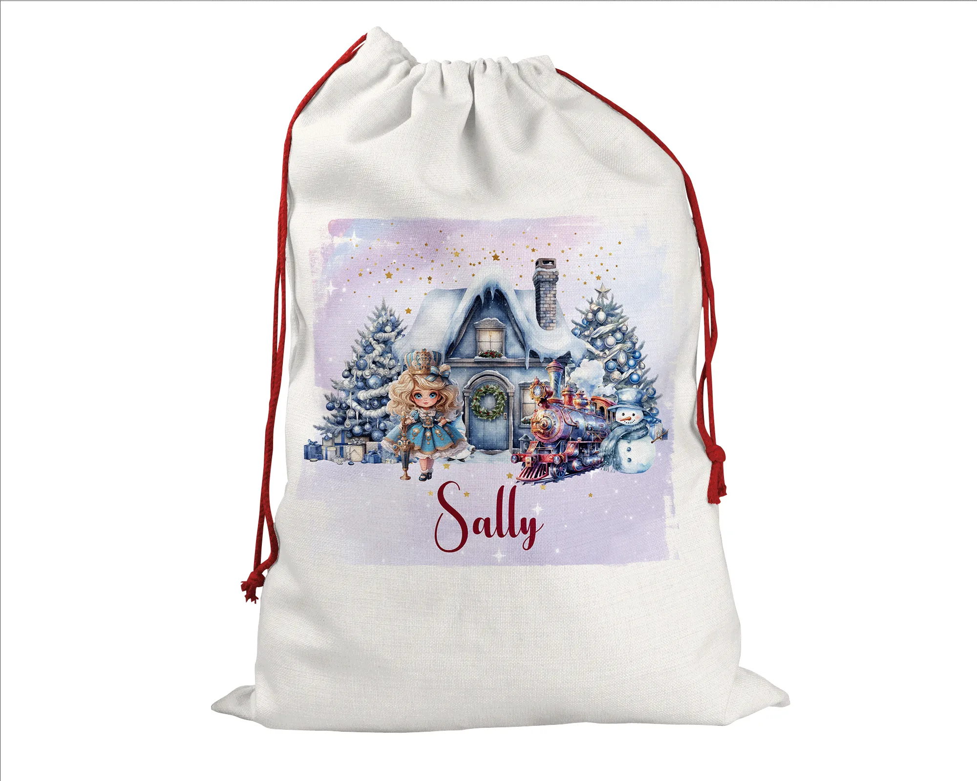 Personalised Nutcracker Santa Sack, Purple Christmas, Linen Bag, Personalised/Non Personalised