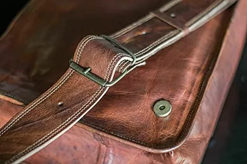 Vintage Leather Crossbody Messenger Bag: Perfect Fit for 10.5-inch iPad Pro