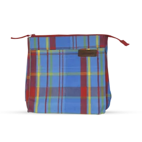 Wash Bag Tall - Manic Madras - Blue