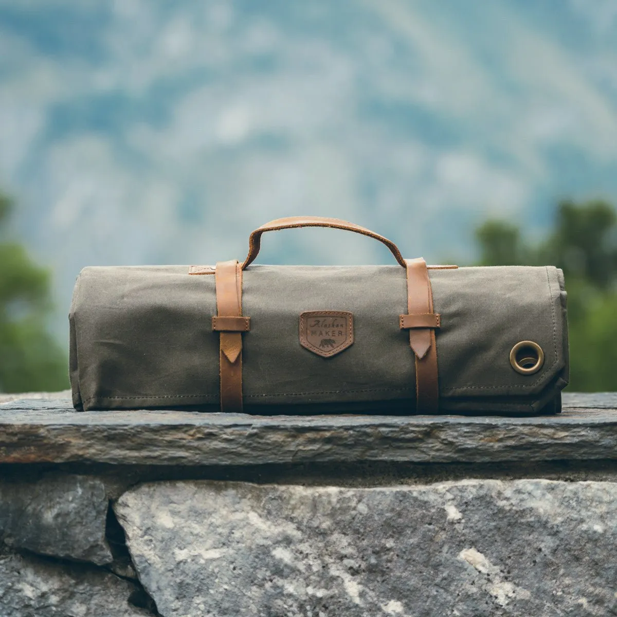 Waxed Canvas & Leather Picnic Rug