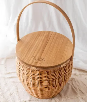 XL Willow Round Wicker Insulated Picnic Basket